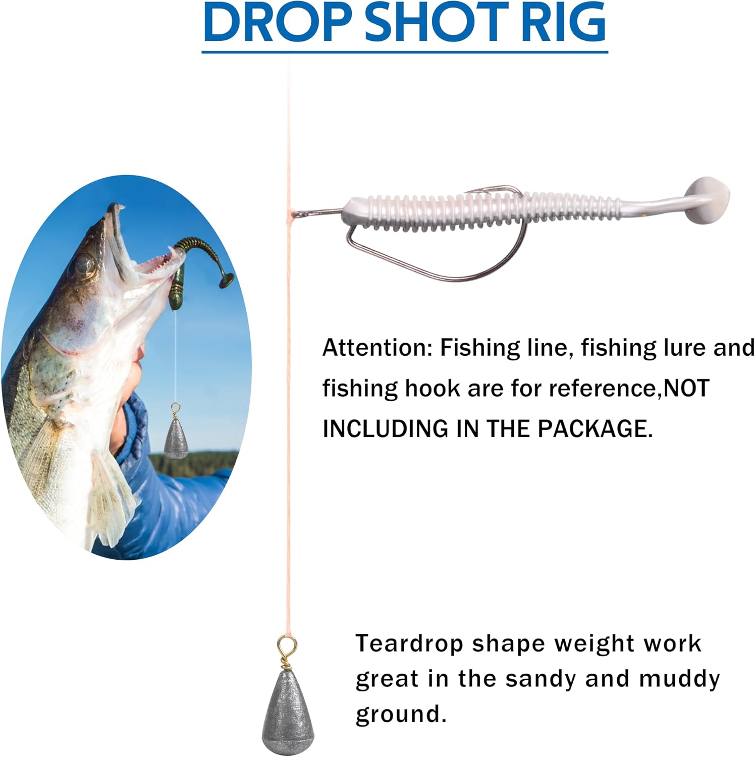 Fishing Weights Sinker Kit-30pcs Assorted Bass Casting Sinker Weights Bell Sinkers Drop Shot Weights with Brass Swivels for Saltwater Freshwater Fishing