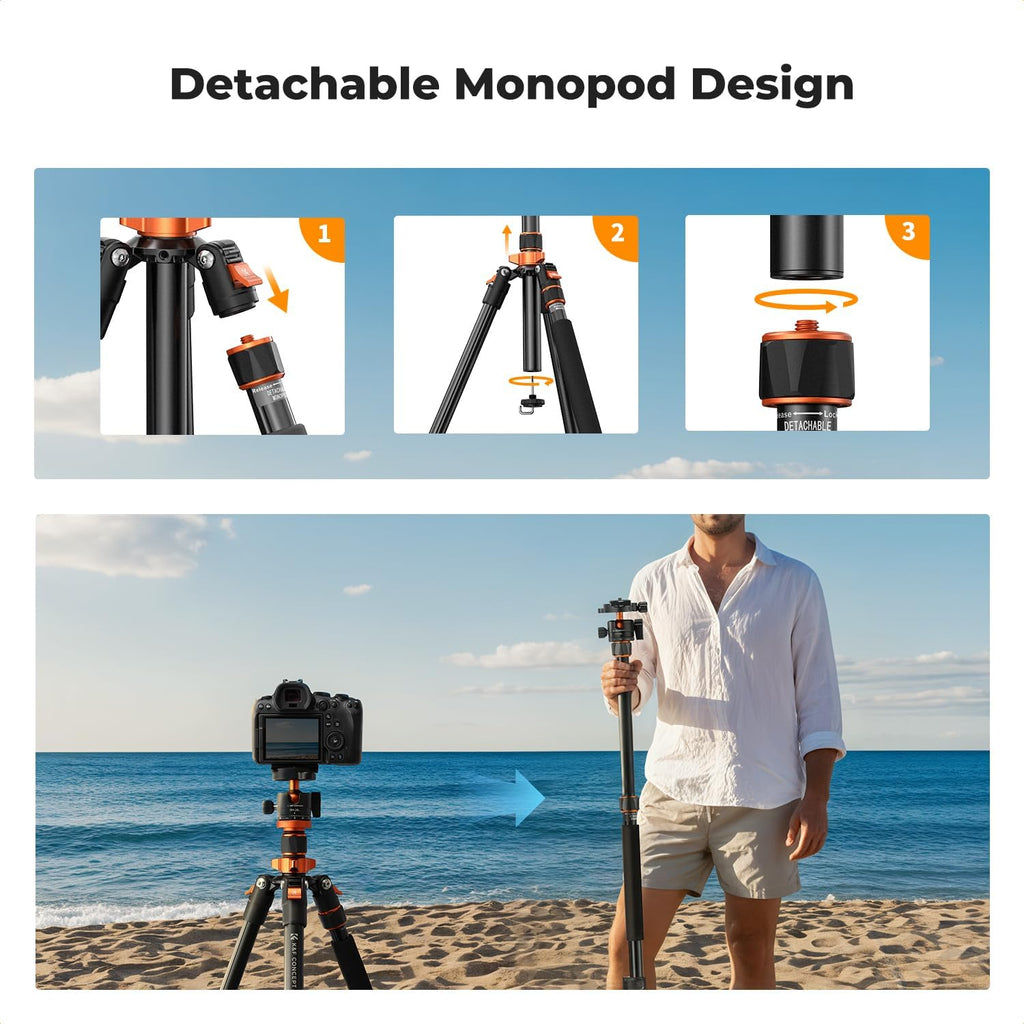 K&F CONCEPT 78" Aluminum Camera Tripod