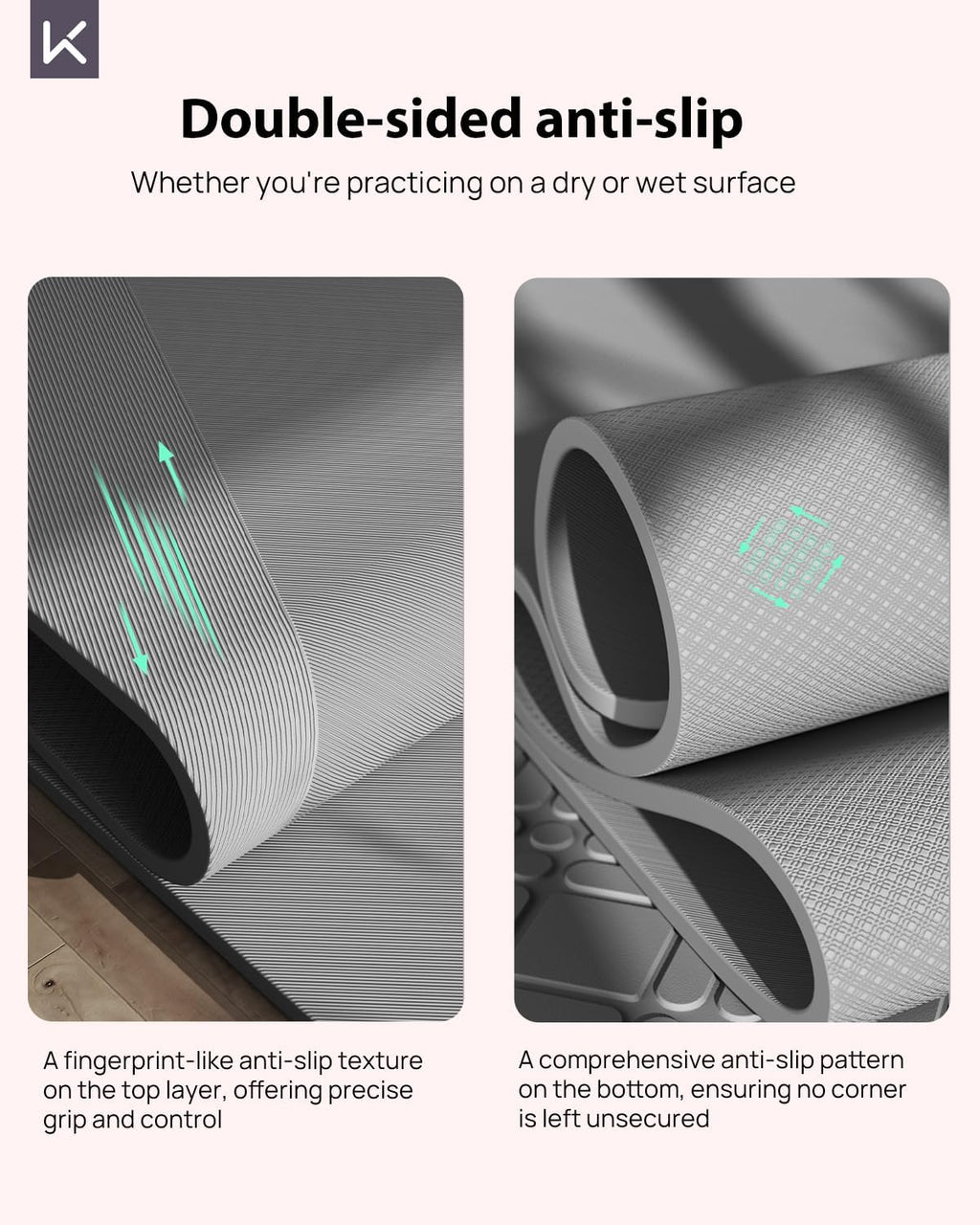 KEEP Extra Wide Yoga Mat, 7mm Thick 72" x 32" Exercise Mat