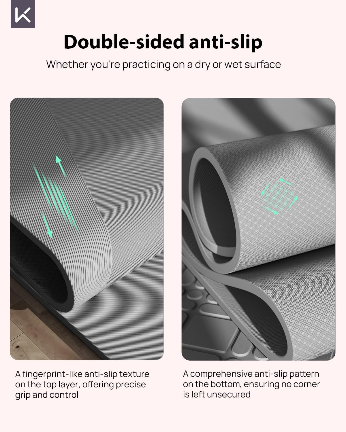 KEEP Extra Wide Yoga Mat, 7mm Thick 72" x 32" Exercise Mat