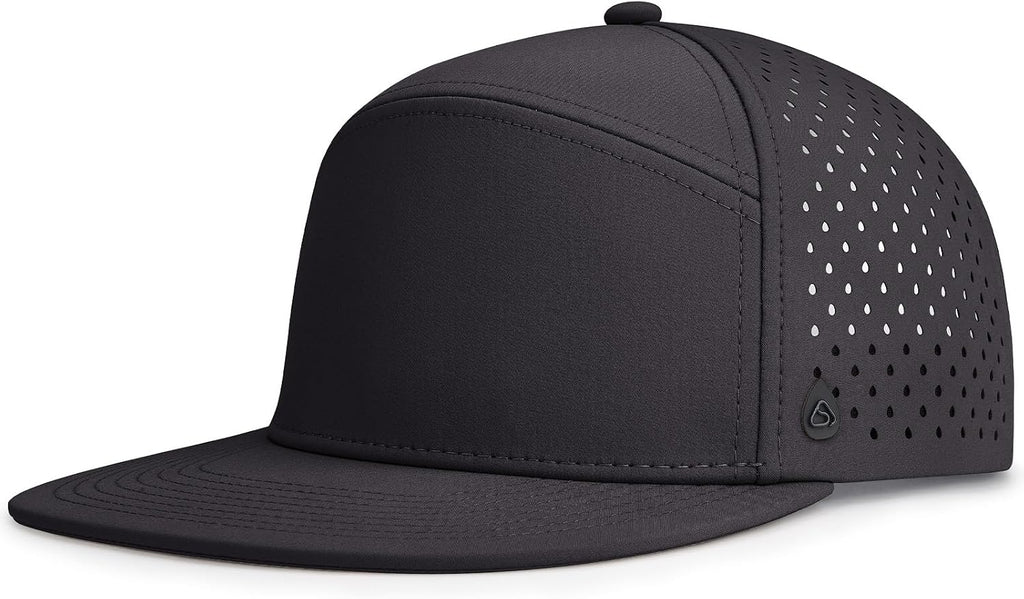 AOPREL Flat Brim Baseball Cap for Men Adjustable Water-Resistant Performance Hat with Breathable Laser Perforated