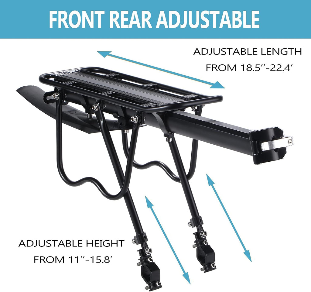 Rear Bike Rack,Bike Cargo Rack w/Fender & Large Size Reflective,Quick Release Mountain Road Bicycle Rear Racks,Universal Bike Luggage Rack,Large Capacity Bike Pannier Rack,YONTUO