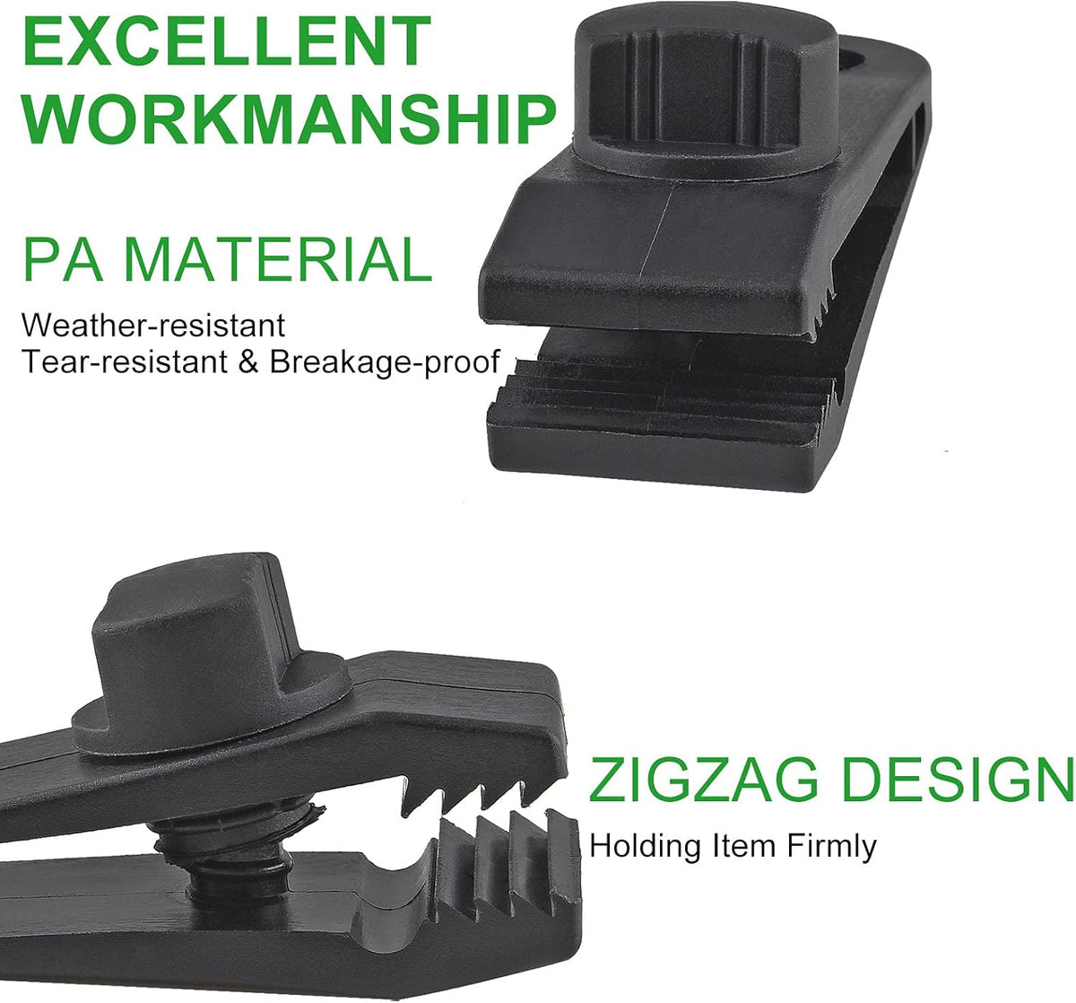 Jiozermi 24 Pcs Tarp Clips for Secures Outdoor Camping, Black
