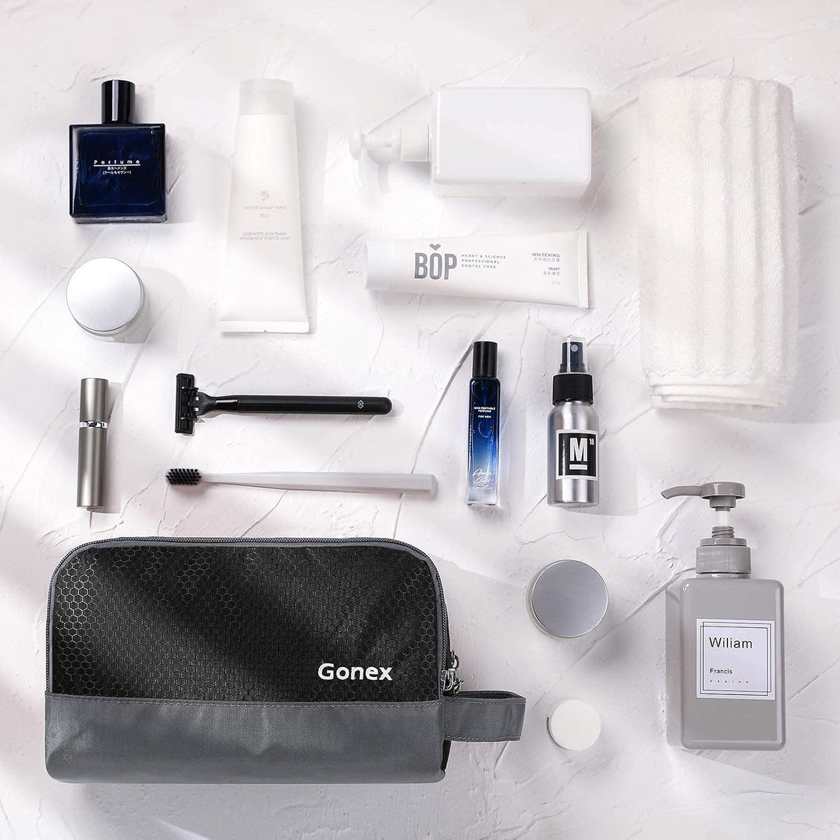 Gonex Travel Toiletry Bag for Men, Water Resistant Dopp Kit for Toiletries