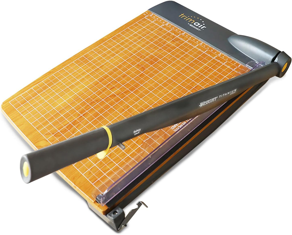 Westcott 12'' TrimAir Wood Guillotine Paper Cutter & Paper Trimmer, 30 Sheet (15106)