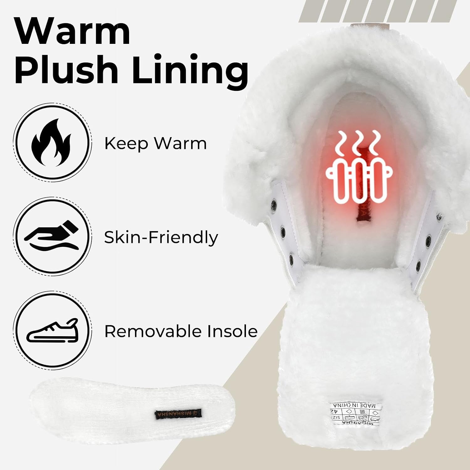 Mishansha Men's Waterproof Snow Boots, Warm Winter Boots