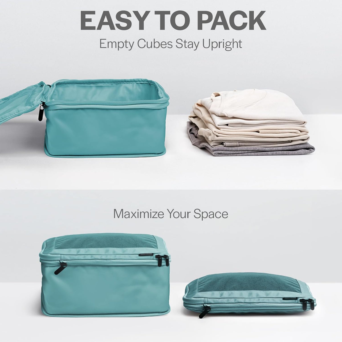 Aerotrunk Compression Packing Cubes for Travel, 4-Pack, Teal