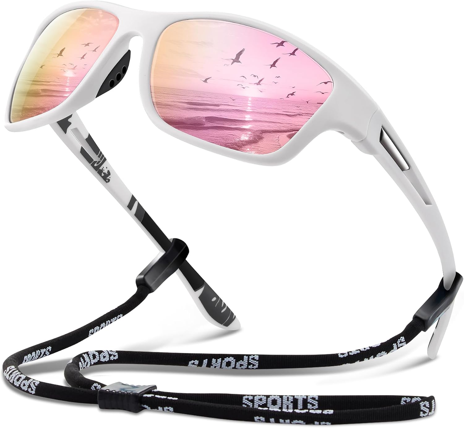 suoso Polarized Sports Sunglasses for Men: UV400 Protection Glasses Wrap Around Goggles for Driving Fishing