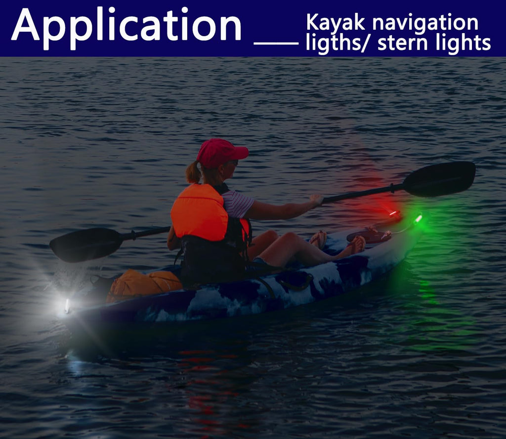 Amzonly 6Pack Kayak Lights for Night Kayaking- Battery Operated Navigation Lights for Boat, Jet Ski, Dinghy and Paddle Board