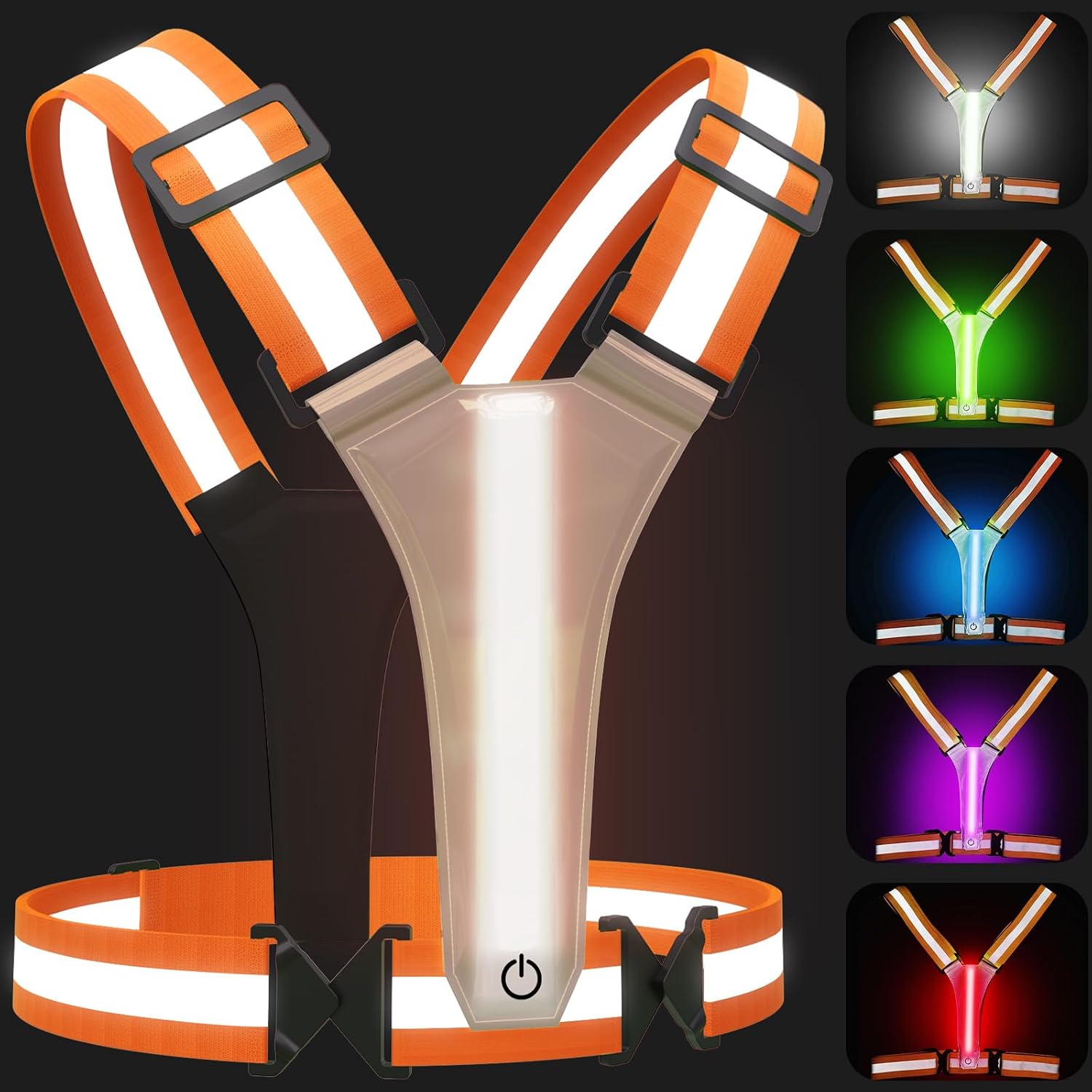 LED Reflective Vest Running Gear 5 Colors Light Up Reflective Running Vest