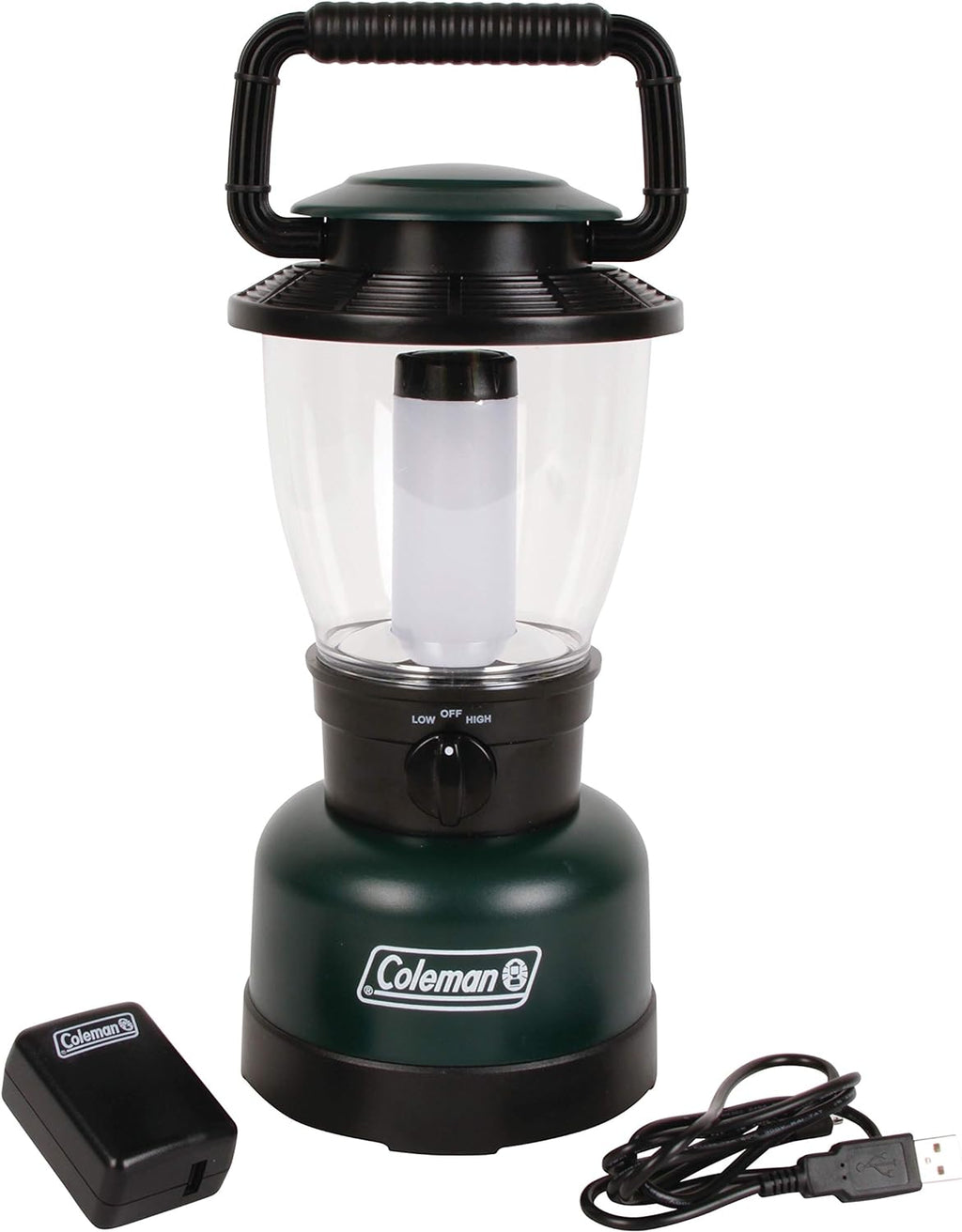 Coleman Rugged Rechargeable 400 Lumens LED Lantern, Impact & Water-Resistant Lantern with USB Charging Port, Lifetime LEDs Never Need Replacing