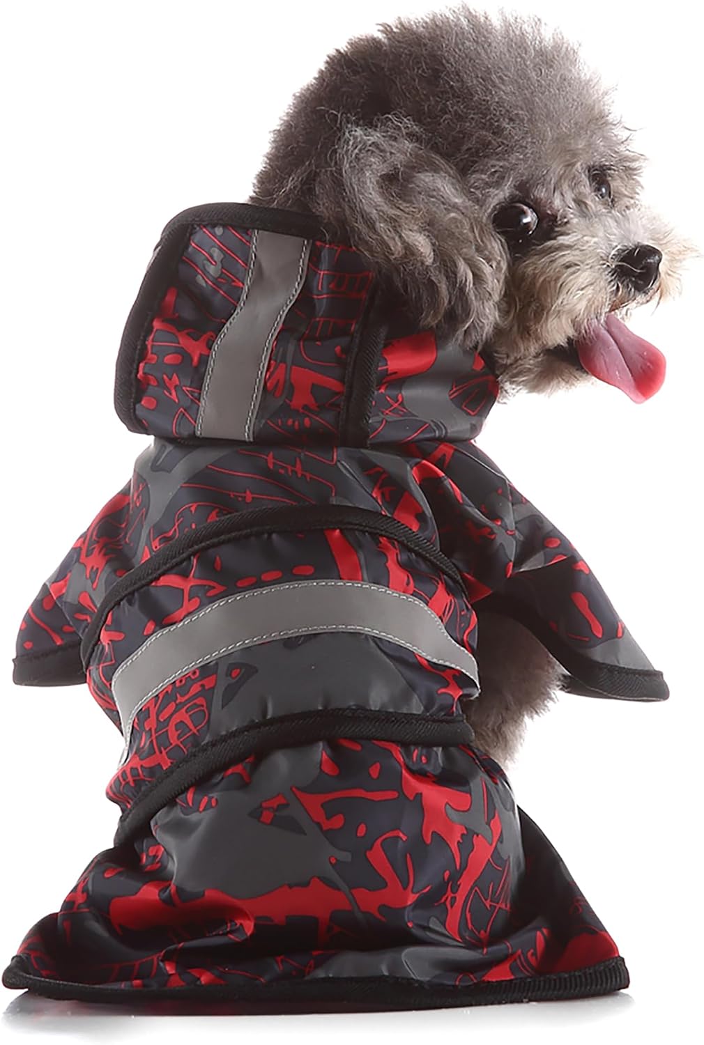 Dog Raincoat Hooded Reflective Waterproof Slicker Poncho