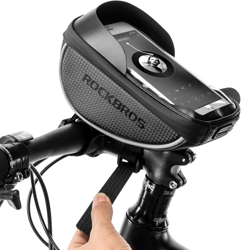 ROCKBROS Bike Phone Mount Bag, Waterproof Handlebar Bag for Cycling