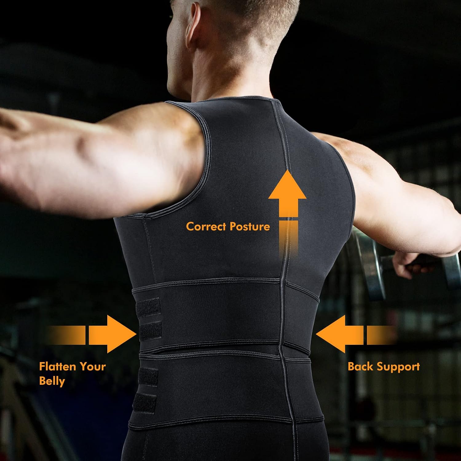 A+ Choice Sauna Vest Waist Trainer for Men - Mens Sauna Suit Double Sweat Belt Body Shaper for Gym Workout Exercise