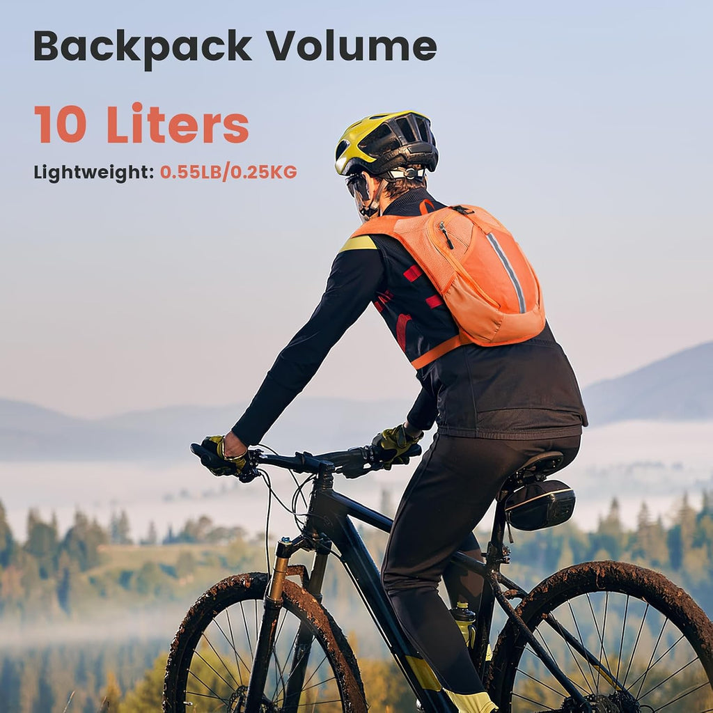 10L Small Hiking Backpack - Lightweight Foldable Backpack, Orange