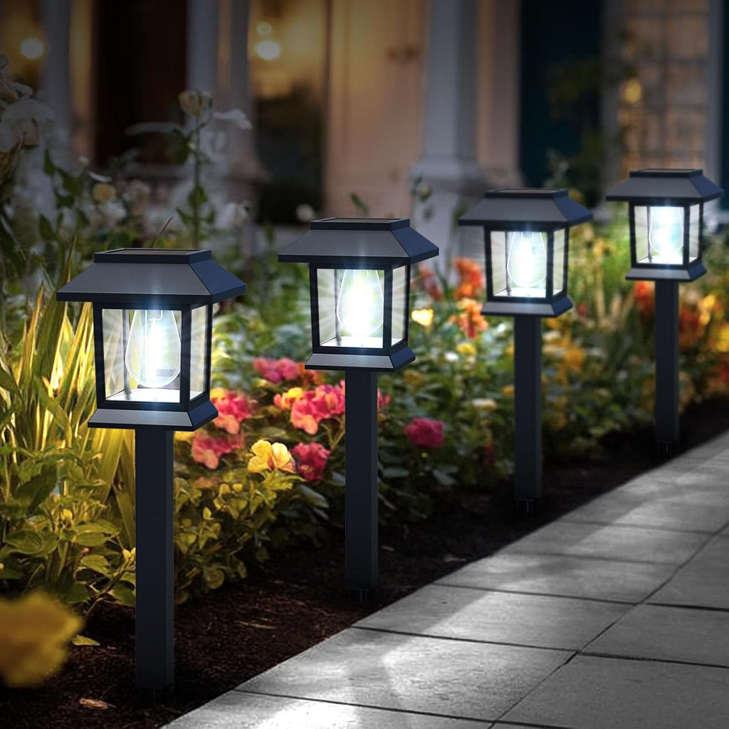 Greluna Solar Pathway Lights Outdoor,12 Pack Cool White 6000K Solar Lights, | Waterproof Auto On/Off Dawn to Dusk Landscape Lights for Garden, Path, Yard, Patio, Driveway,Walkway Decor