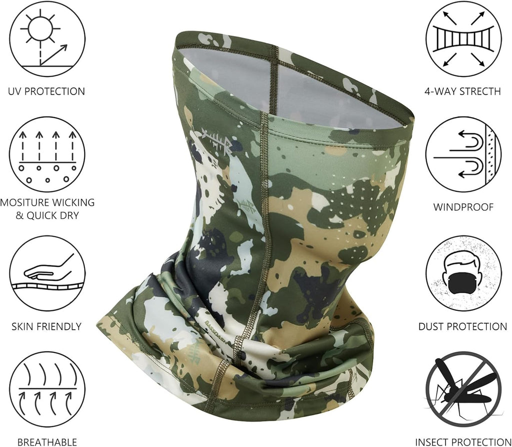 BASSDASH UPF 50+ Breathable Neck Gaiter, Quick Dry Face Mask for Men Women