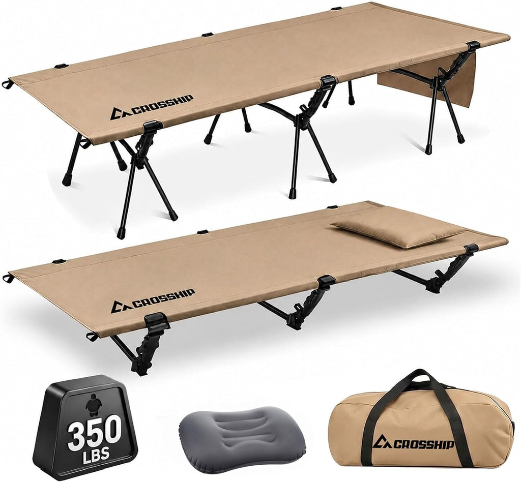 Portable Camping Cot for Adults, Heavy-Duty Folding Cot Bed