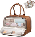 LOVEVOOK Large Makeup Bag for women, Leather Travel Toiletry Bag