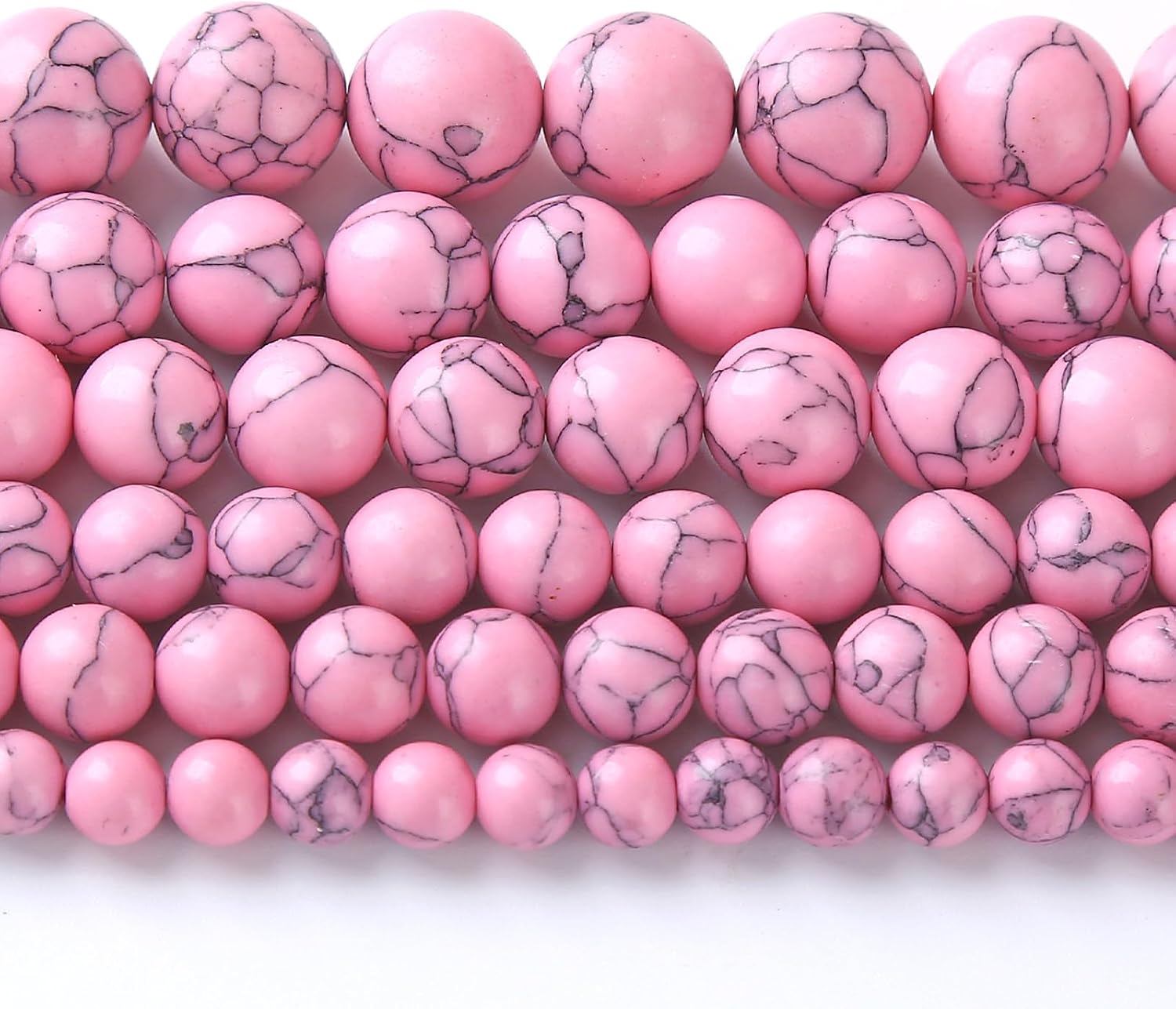 90PCS 8MM Pink Turquoise Spacer 2 Strands Loose Beads for Jewelry Making DIY Bracelet Necklace