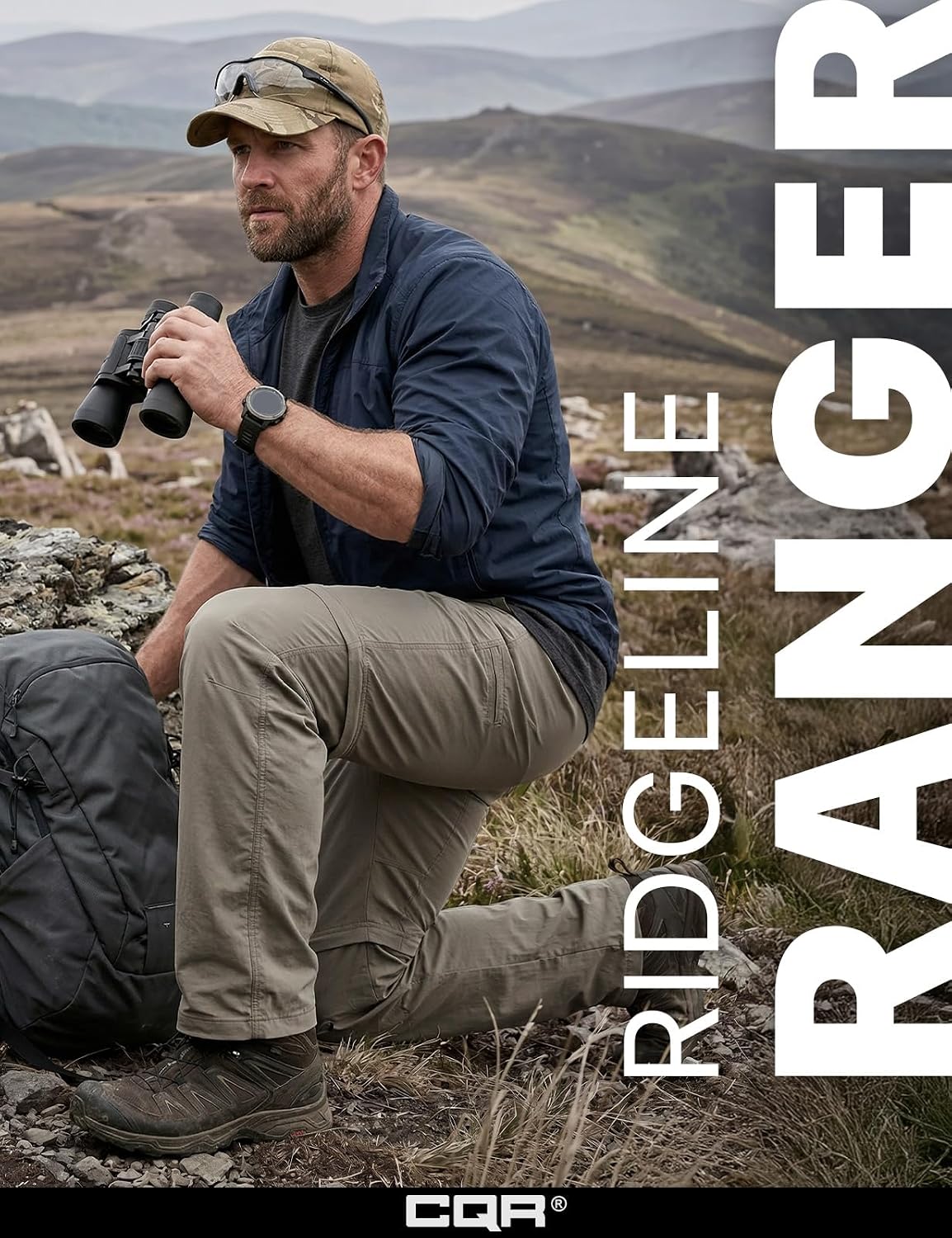 CQR Men's Convertible Cargo Tactical Pants, Water Resistant Outdoor Hiking Pants, Zip Off Lightweight Stretch Work Pants