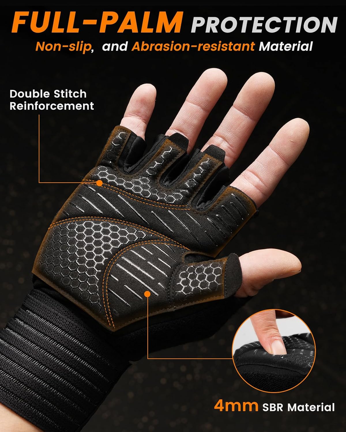 ATERCEL Gym Gloves for Men with Wrist Support, for Workout Weight Lifting
