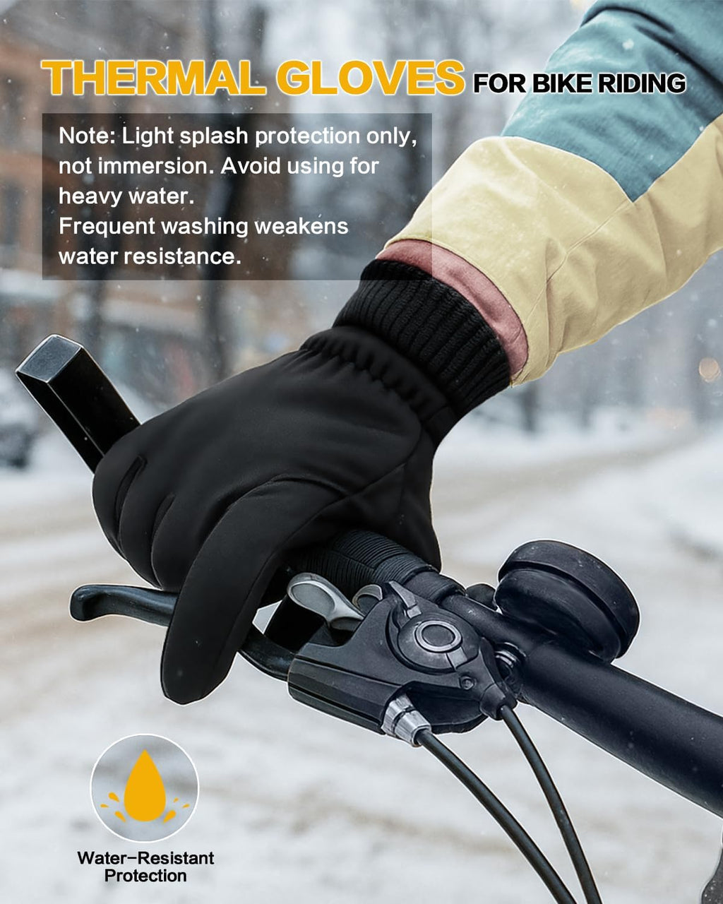 Waterproof Winter Gloves with Cotton Layer and Soft Smooth Lining