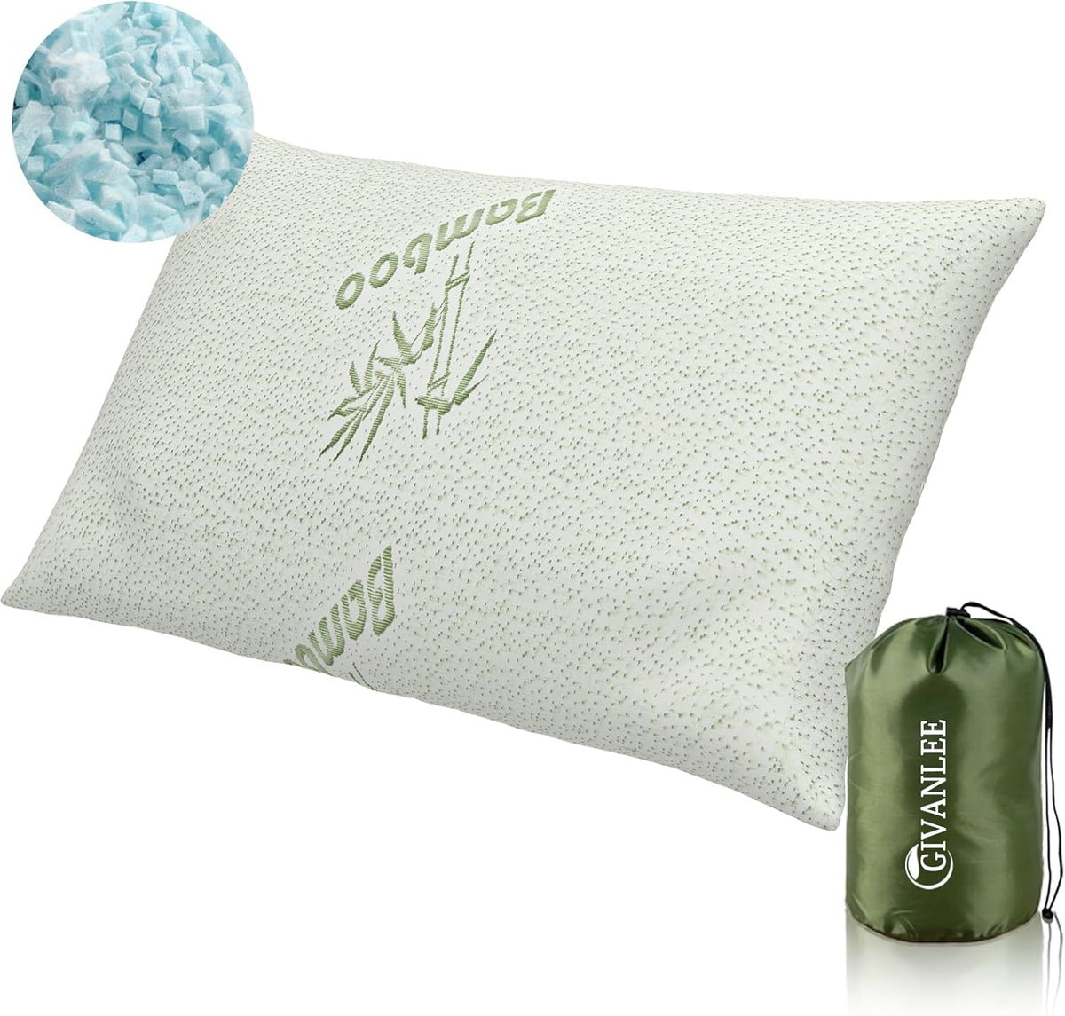 Camping Pillow for Sleeping,Shredded Memory Foam Travel Pillow