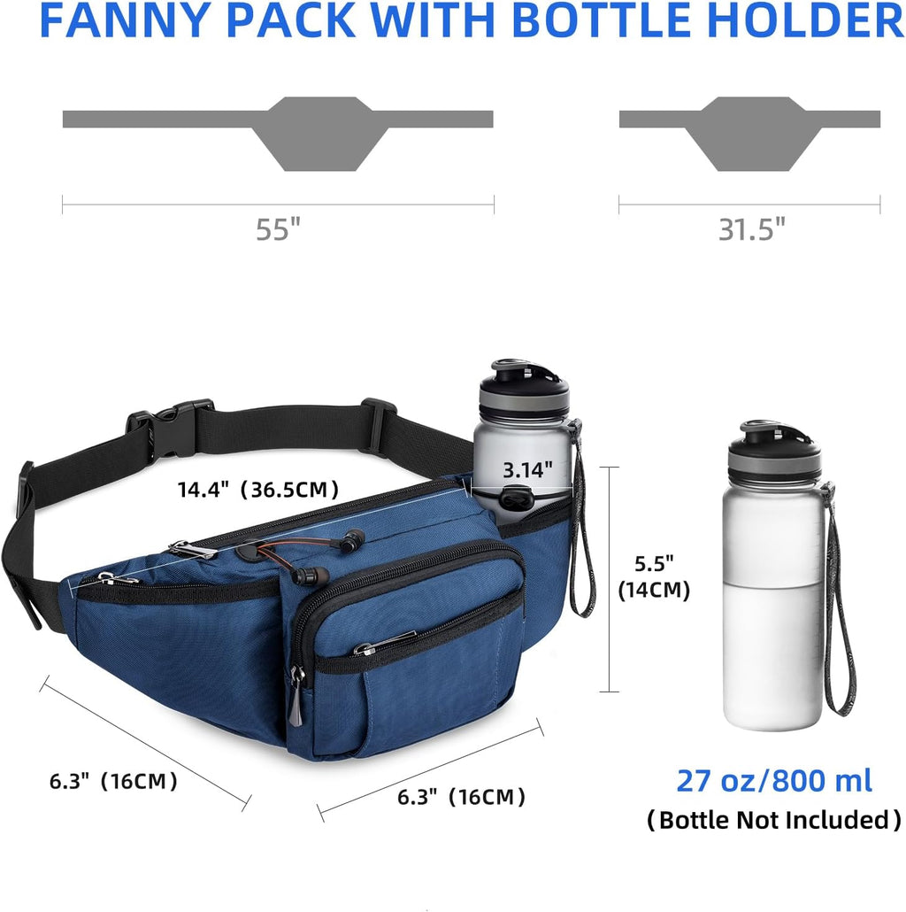 NOOLA Fanny Pack with Water Bottle Holder, Hiking Waist Bag for Men Women