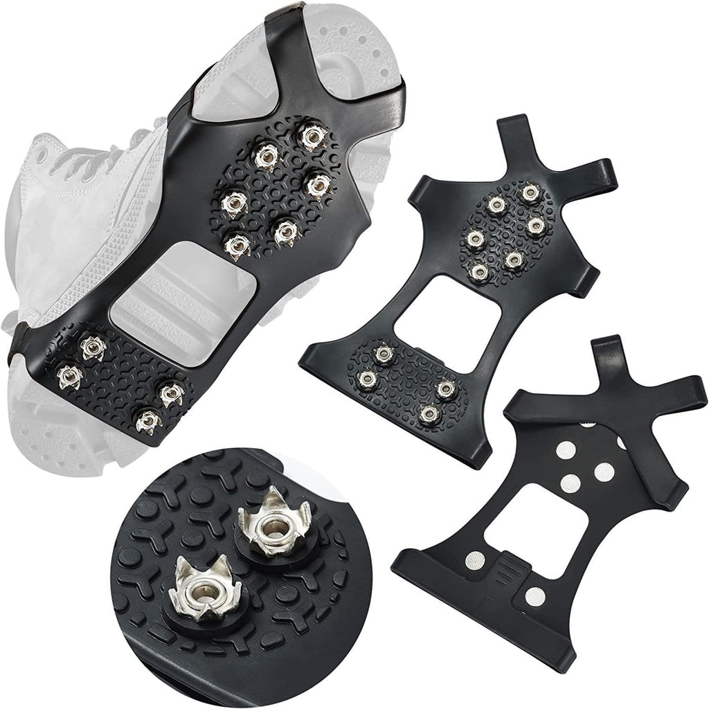 ice Cleats for Shoes and Boots crampons - ice Spikes for Boots Traction Cleats for Ice, Snow, and Outdoor Activities - Durable and Easy to Use