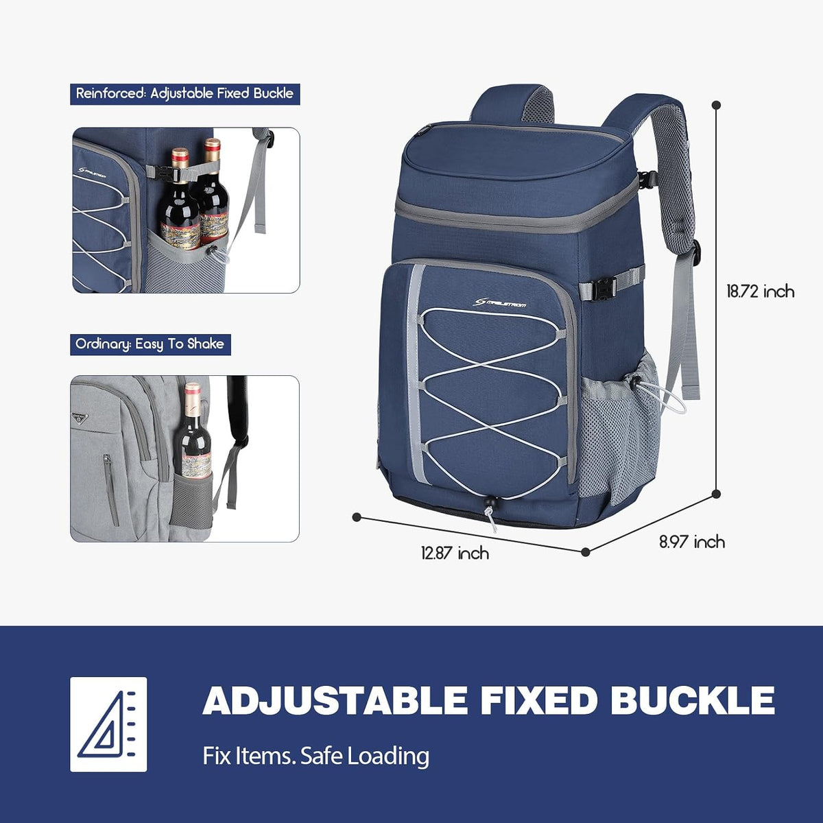 Maelstrom 35/50Can Insulated Cooler Backpack, Leakproof Soft Lunch Ice Bag