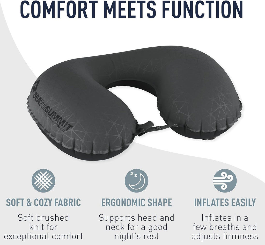 Sea to Summit Aeros Ultralight Traveller Inflatable Neck Pillow, Grey
