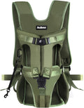 PetBonus Pet Front Dog Carrier Backpacks, Adjustable Pet Backpack, Legs Out Easy-fit Puppy Chest Carrier for Medium Small Dogs, Hands Free for Hiking, Cycling (Army Green, M)