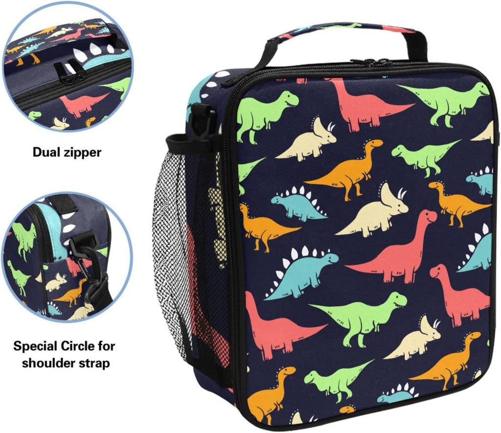 Dinosaur Lunch Box Insulated Lunch Bag Cooler Tote Bag