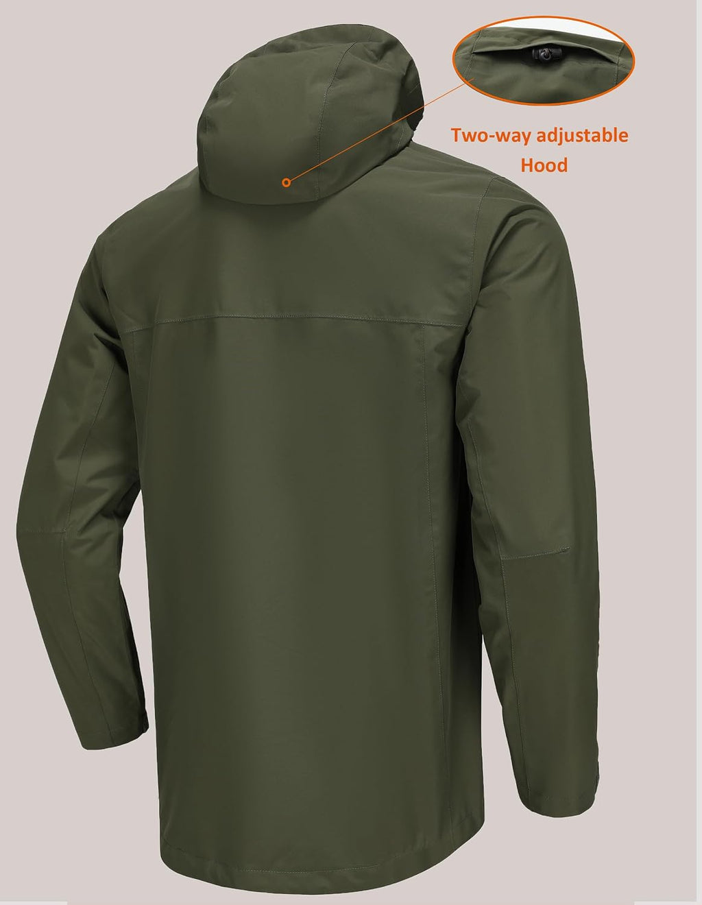 NORDIC OUTLAND Mens Lightweight Hooded Waterproof Rain Jacket Breathable Raincoat Shell for Outdoor Mountain Hiking