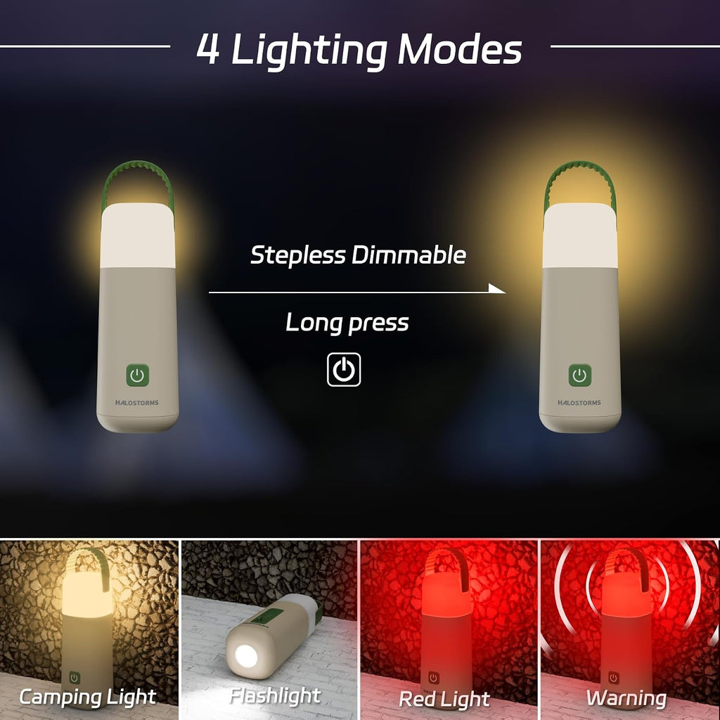 Rechargeable Camping Lantern, 350h Runtime Mini Flashlight with Hock,Green