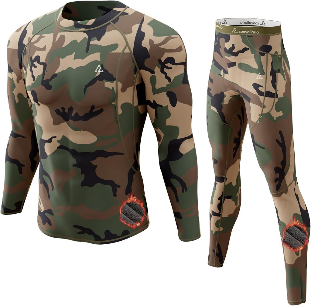 Mens Thermal Underwear Long Johns Set Cold Weather Hunting Base Layer