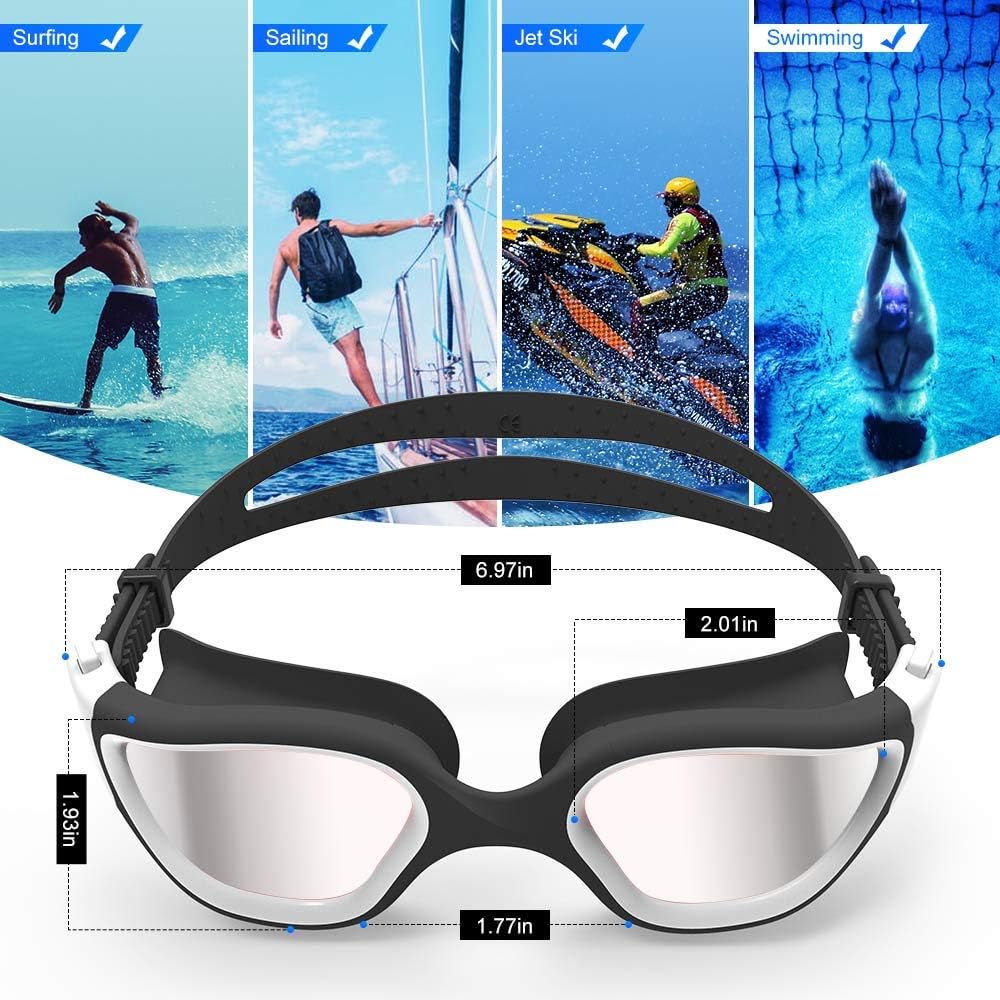 ZIONOR Swim Goggles, Upgraded G1 Polarized Swimming Goggles Anti-fog for Adult Men Women