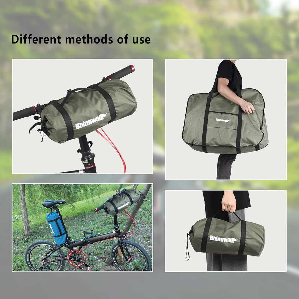 CamGo 20 Inch Folding Bike Bag - Wear-resistant Bicycle Travel Case Outdoors Bike Transport Bag for Cars Train Air Travel (Army Green, 20 inch)