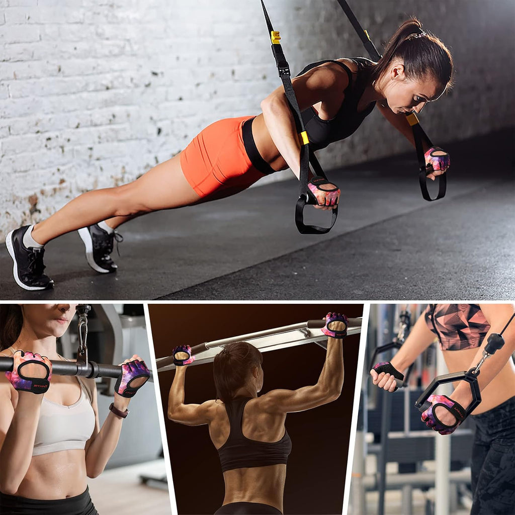 Short Workout Gloves for Women Men, Weight Lifting Gloves Full Palm Pads