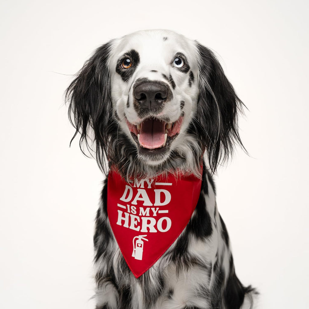 My Dad is My Here Firefighter Dog Bandana (Lime, OS 338)