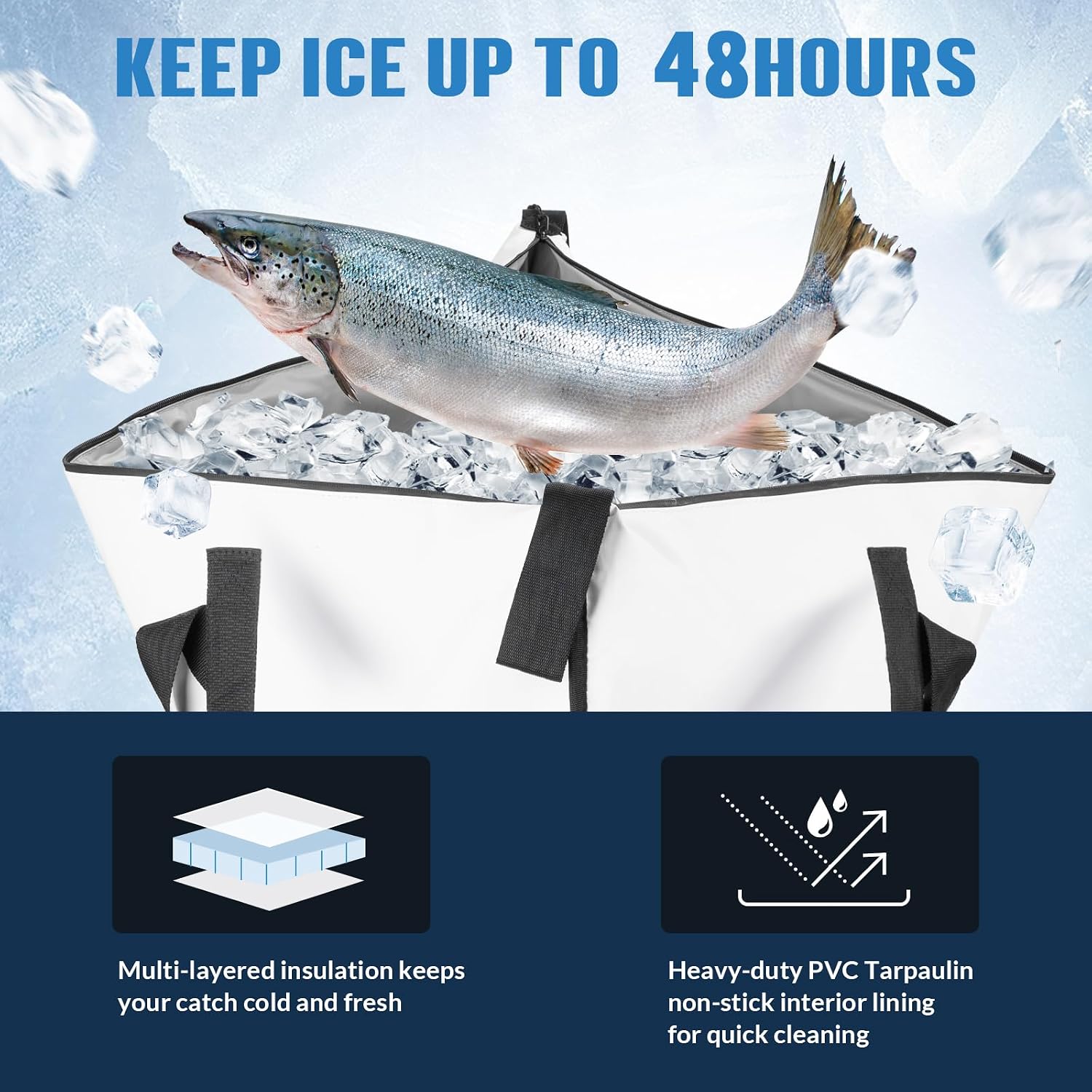 THKFISH Insulated Fish Cooler Bag, Fish Kill Bag for Caught Fish