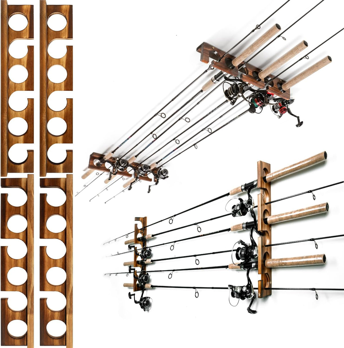 Ghosthorn Fishing Rod Holder,Wall or Ceiling Mounted Pole Rack Garage