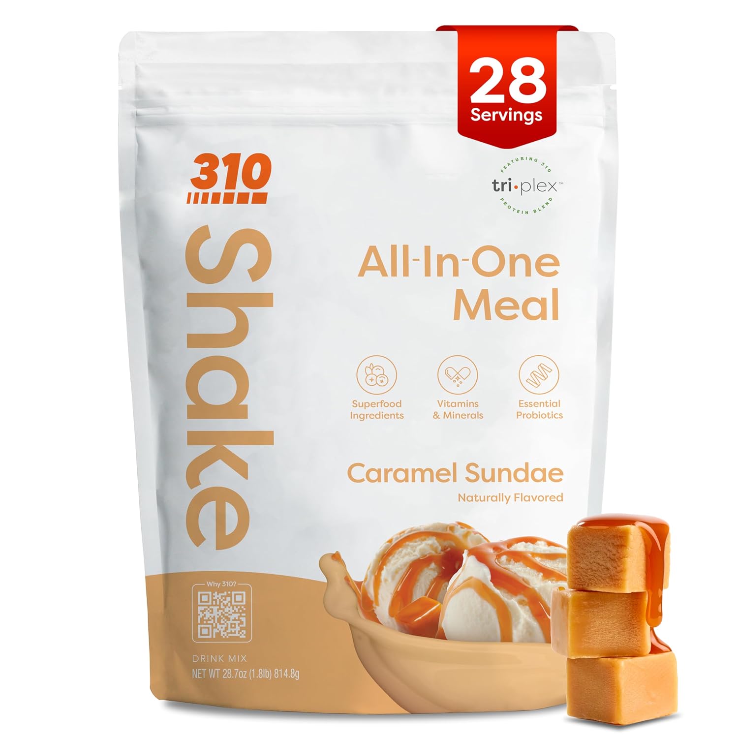 310 Nutrition All-In-One Meal Replacement Shake Powder - Caramel Sundae