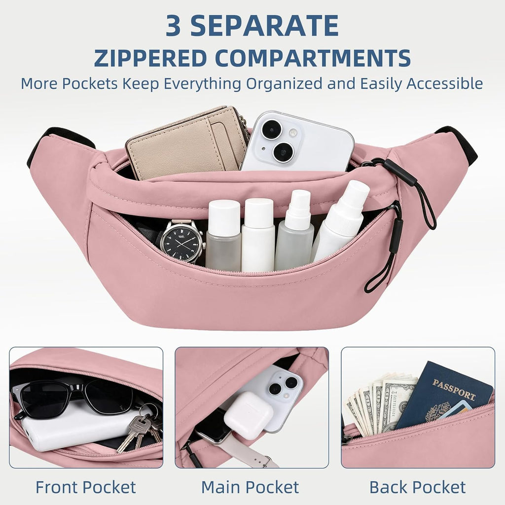ZOORON Fanny Packs for Women Men Crossbody Waist Pack Bag Running Belt