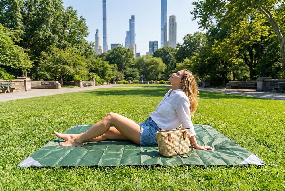 Pocket Picnic Blanket, Compact Lightweight Tarp for Camping