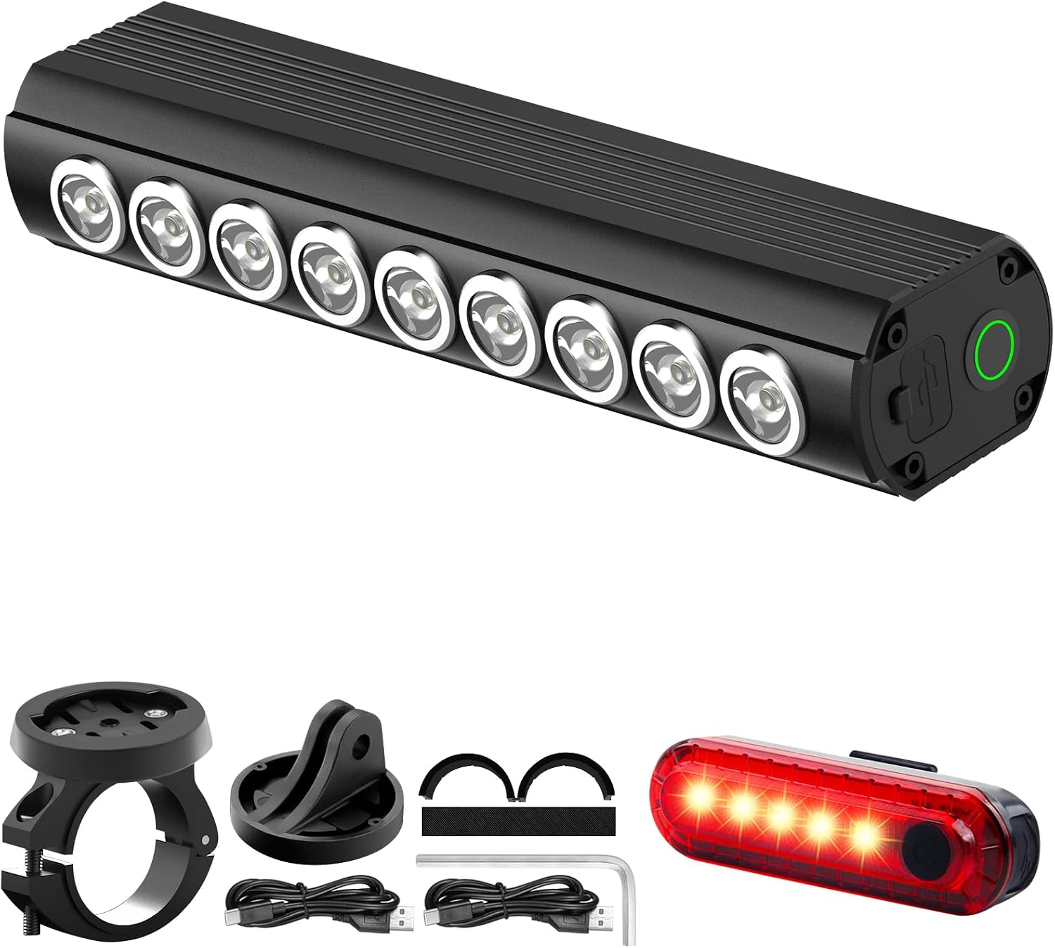Best Bright Bike Light for Night Riding, USB-C Rechargeable Bicycle Light, Bicycle Headlight Set, Daytime Running Light, Waterproof Bike Headlight Taillight for Adult Kid Mountain MTB Off-Road Cycling