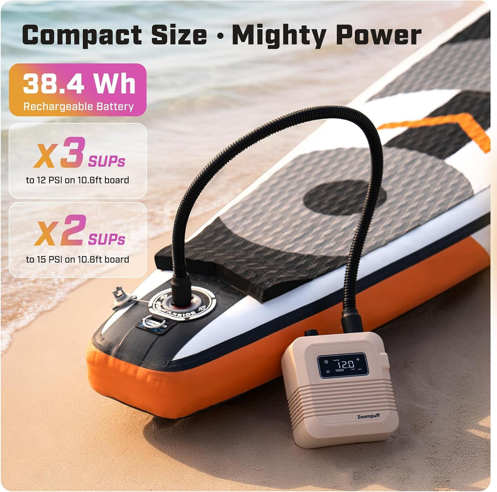 Electric Paddle Board Pump, 20 PSI Rechargeable SUP Pump