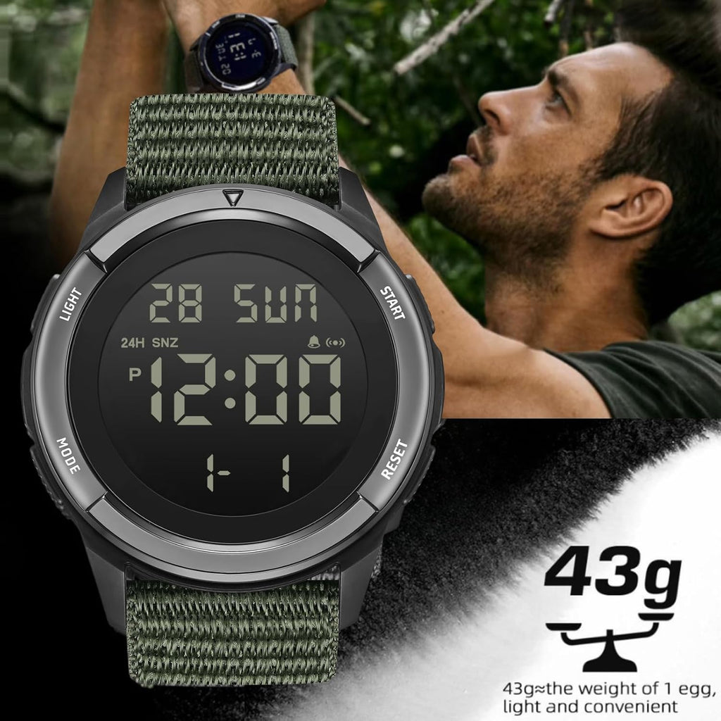 Digital Watch for Men Tactical Military Waterproof Sports Wristwatch Nylon