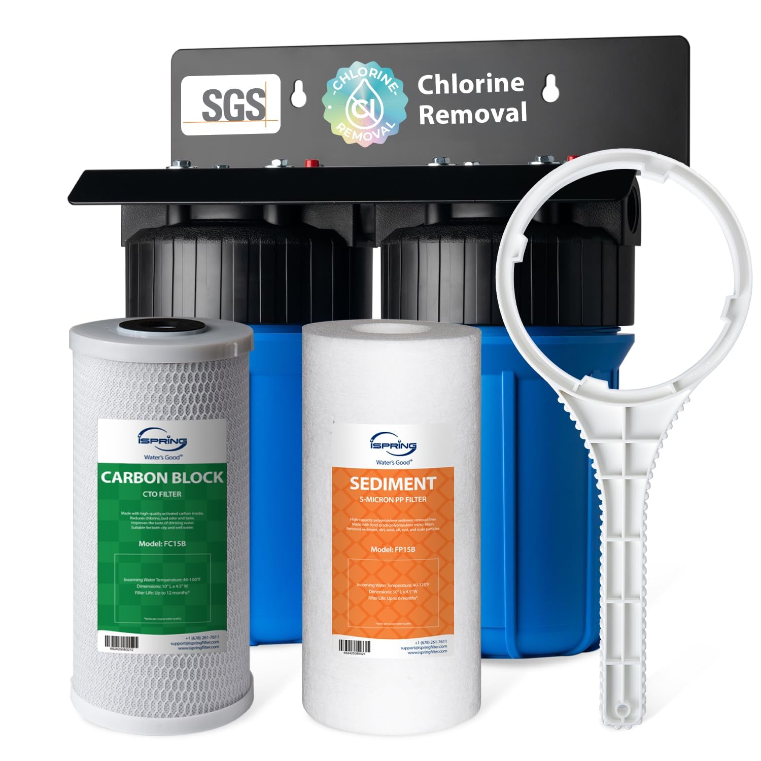 iSpring WGB21B 2-Stage Whole House Water Filtration System, 50000 Gallons